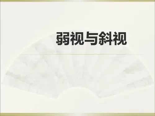 弱视与斜视医学PPT