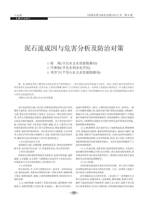 泥石流成因与危害分析及防治对策