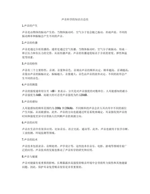 声音科学的知识点总结