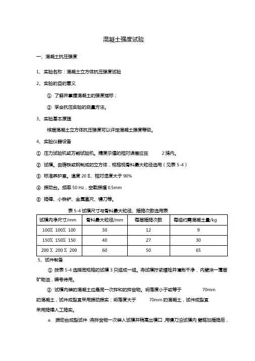 混凝土强度试验