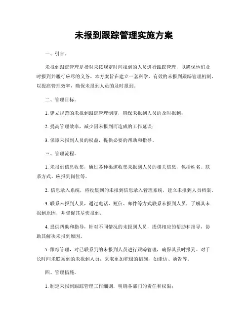 未报到跟踪管理实施方案