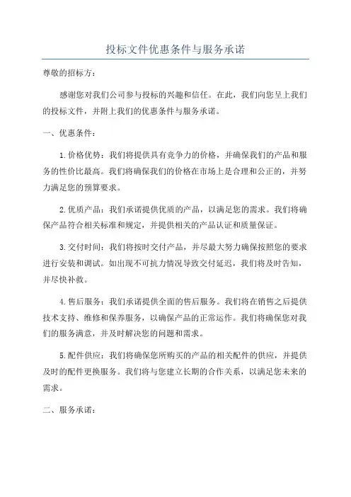 投标文件优惠条件与服务承诺