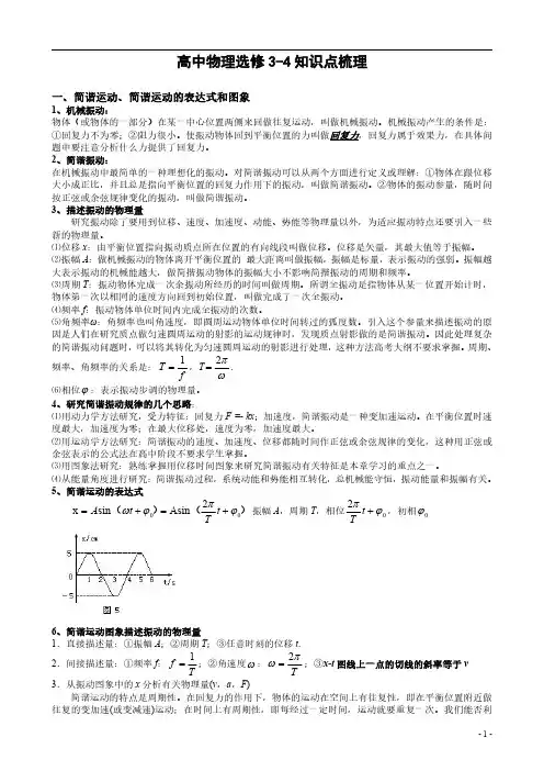 高中物理选修3-4知识点总结
