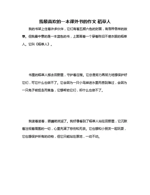 我最喜欢的一本课外书的作文 稻草人