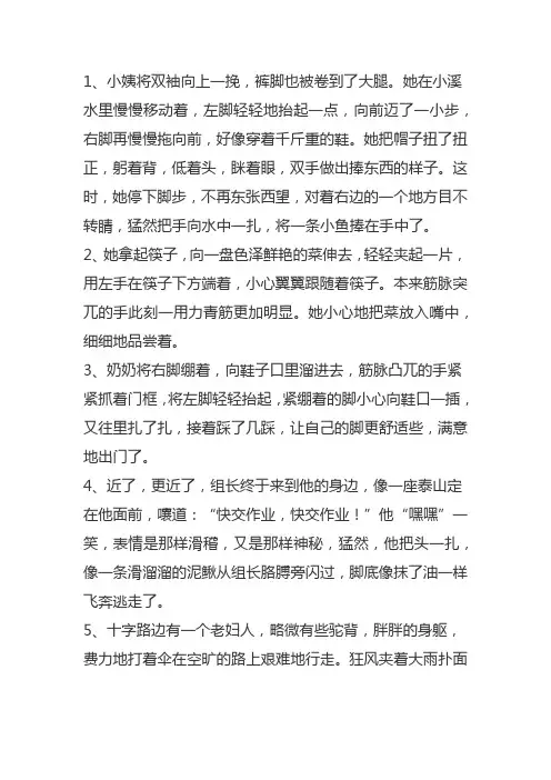 细节描写的摘抄200字左右