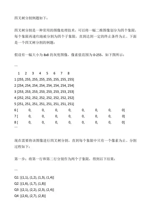 四叉树分割例题