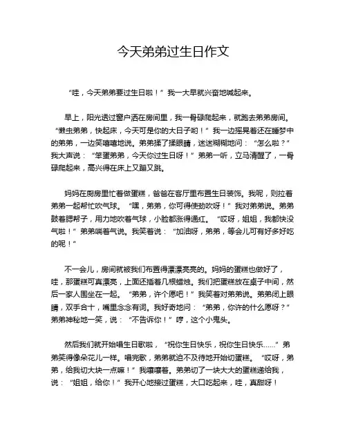 今天弟弟过生日作文