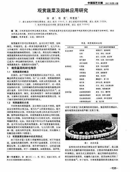 观赏蔬菜及园林应用研究