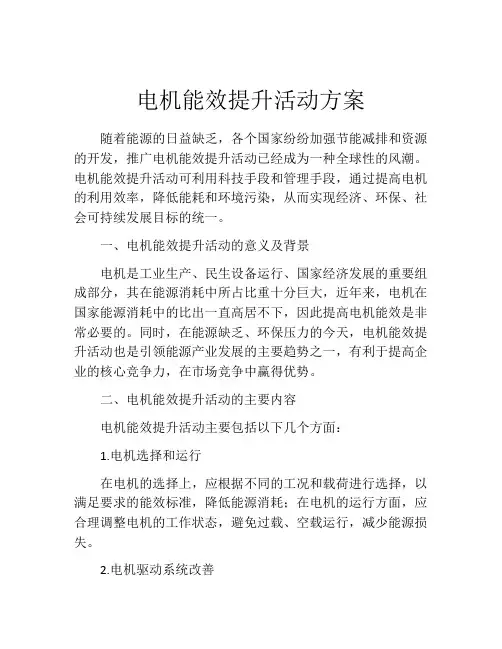 电机能效提升活动方案