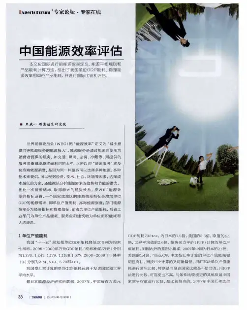 中国能源效率评估
