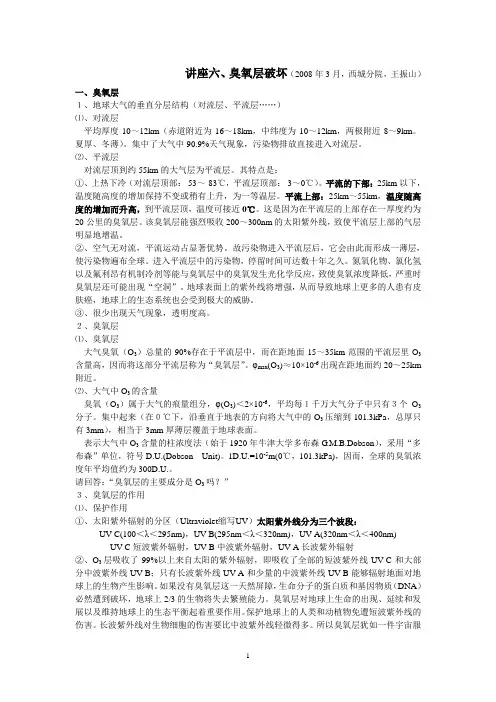 臭氧层破坏(2008年3月,西城分院,王振山)