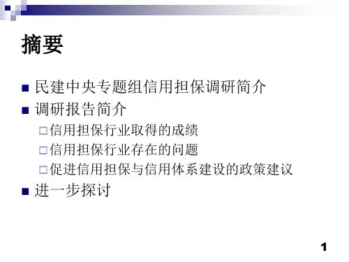 中小企业信用担保融资现状问题