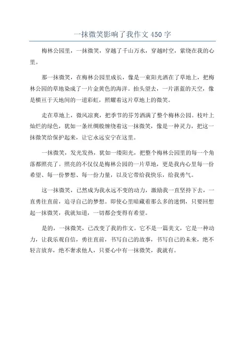 一抹微笑影响了我作文450字
