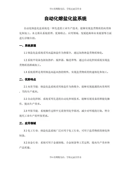 自动化熔盐化盐系统