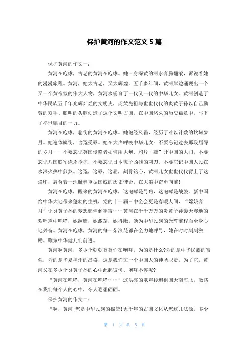 保护黄河的作文范文5篇