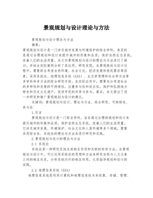 景观规划与设计理论与方法