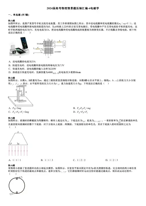 2024届高考物理情景题压轴汇编-4电磁学