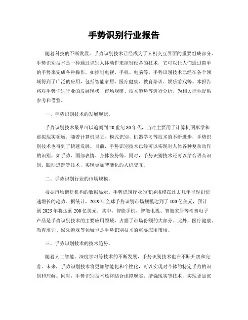 手势识别行业报告