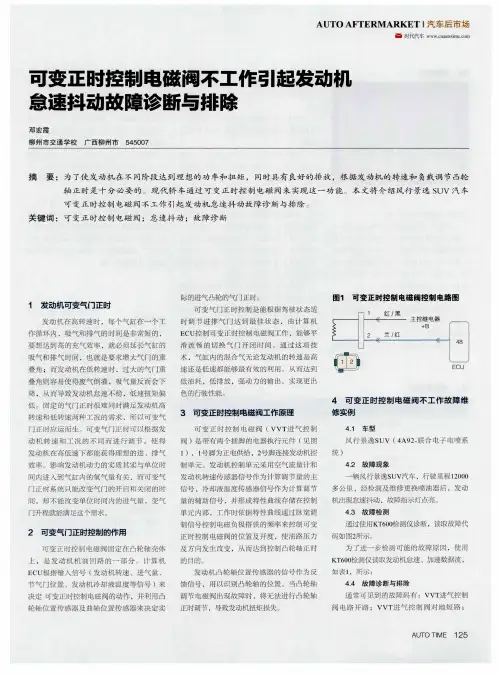 可变正时控制电磁阀不工作引起发动机怠速抖动故障诊断与排除