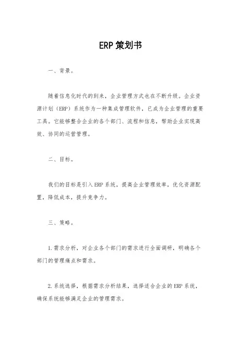 ERP策划书