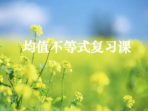 均值不等式复习PPT教学课件