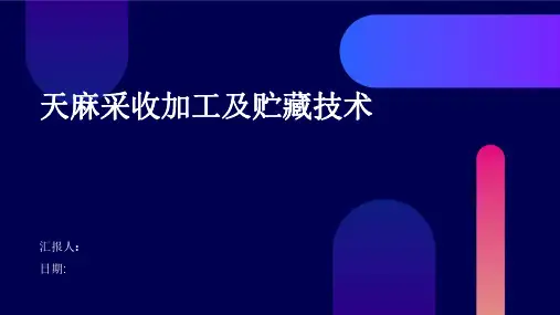 天麻采收加工及贮藏技术