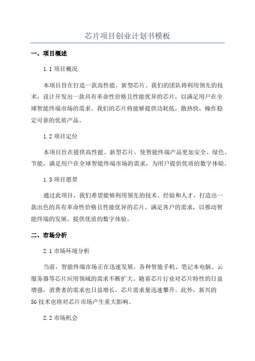 芯片项目创业计划书模板