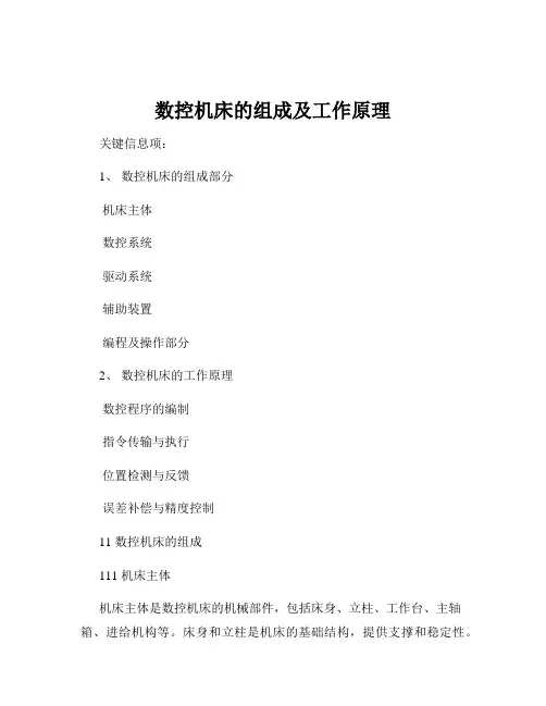 数控机床的组成及工作原理