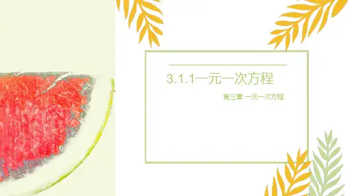 初中数学人教版七年级上册3.1.1一元一次方程 课件(共17张PPT)