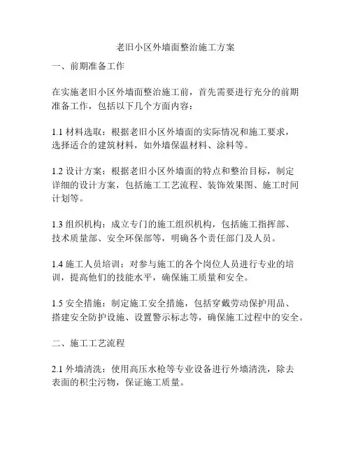 老旧小区外墙面整治施工方案