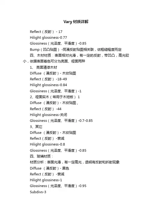 Vary材质详解