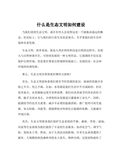什么是生态文明如何建设