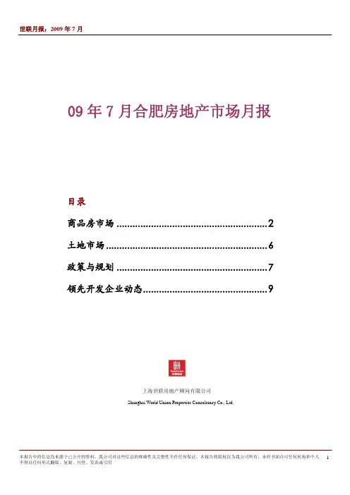 合肥房地产市场2009年7月月报