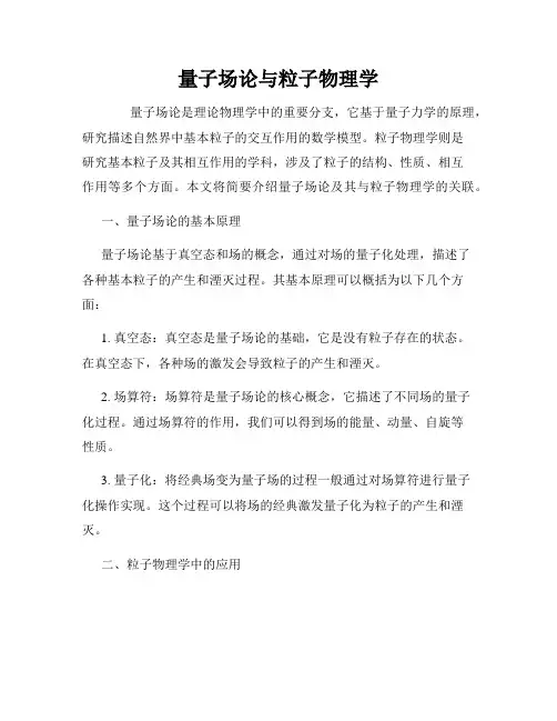 量子场论与粒子物理学