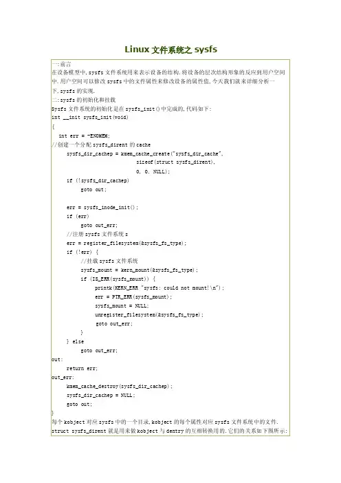 Linux文件系统之sysfs文档