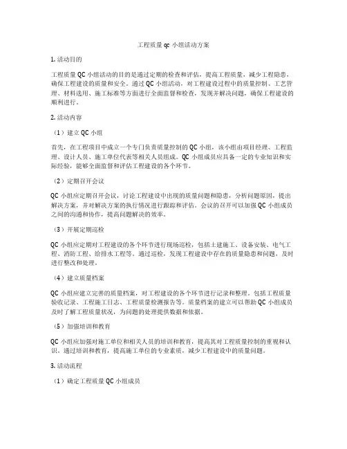 工程质量qc小组活动方案