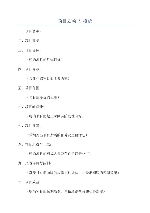 项目立项书_模板