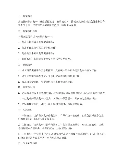 药品应急预案范本
