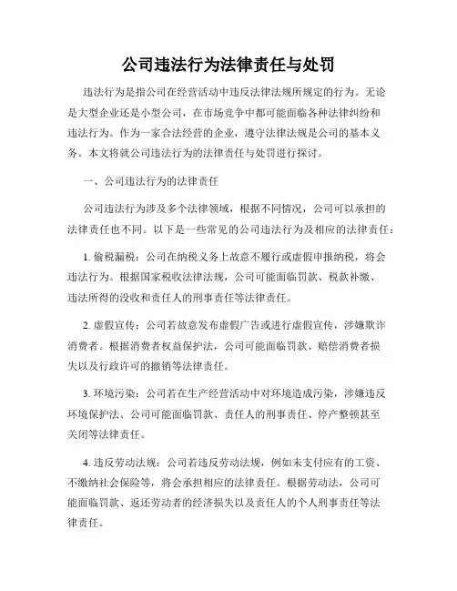 公司违法行为法律责任与处罚