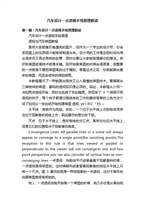 汽车设计一点透视手绘原理解读
