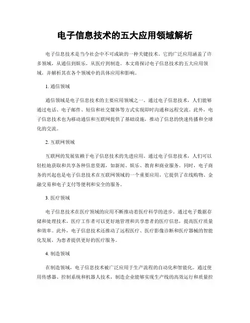 电子信息技术的五大应用领域解析