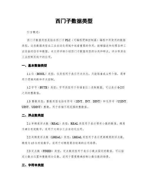 西门子数据类型