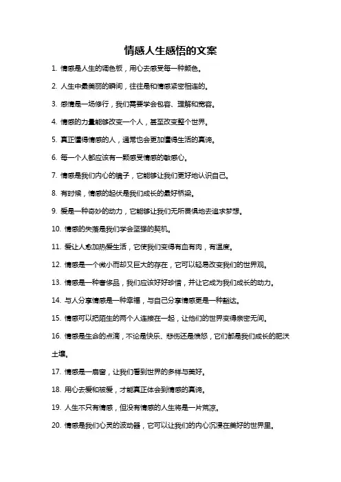 情感人生感悟的文案