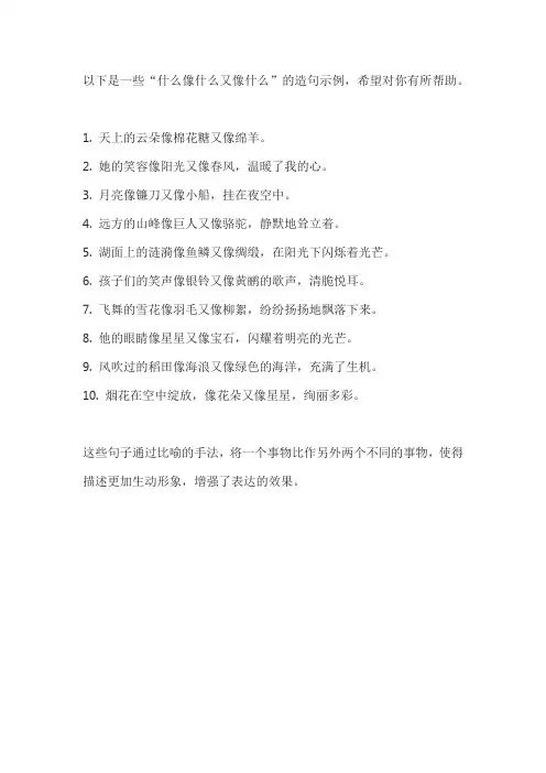 什么像什么又像什么造句