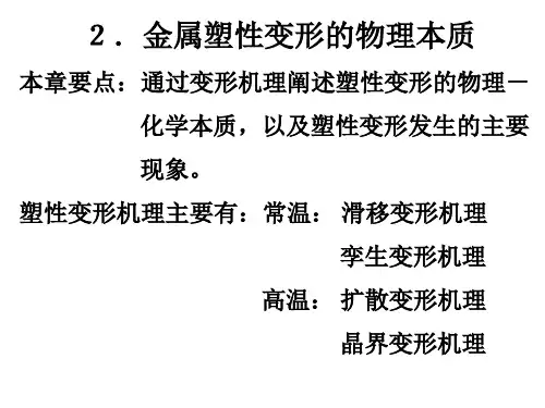 2.金属塑性变形的物理本质