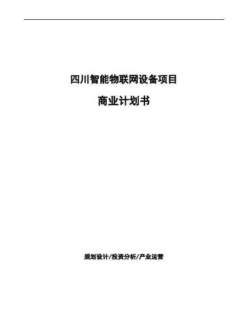 四川智能物联网设备项目商业计划书
