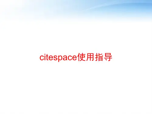 citespace使用指导 ppt课件