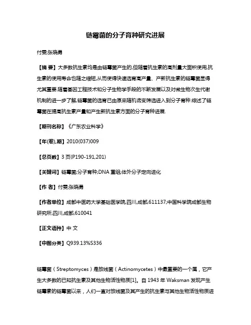 链霉菌的分子育种研究进展