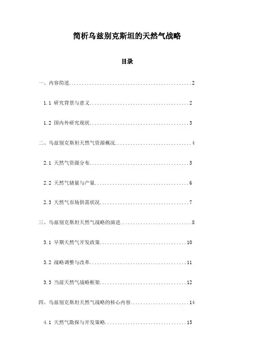 简析乌兹别克斯坦的天然气战略