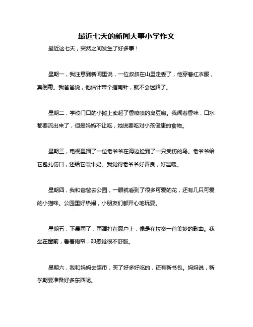 最近七天的新闻大事小学作文
